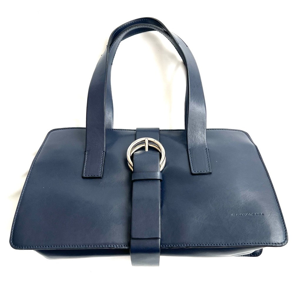 Francesco Biasia Navy Blue Leather Handbag